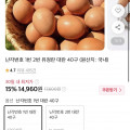 [11번가]난각번호 1번 유정란 대란 40구 (14,960원/무료)