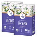 [토스쇼핑] 한예지 가든 플라워 3겹 천연펄프 화장지, 30m, 30롤, 2팩 (12,800원...
