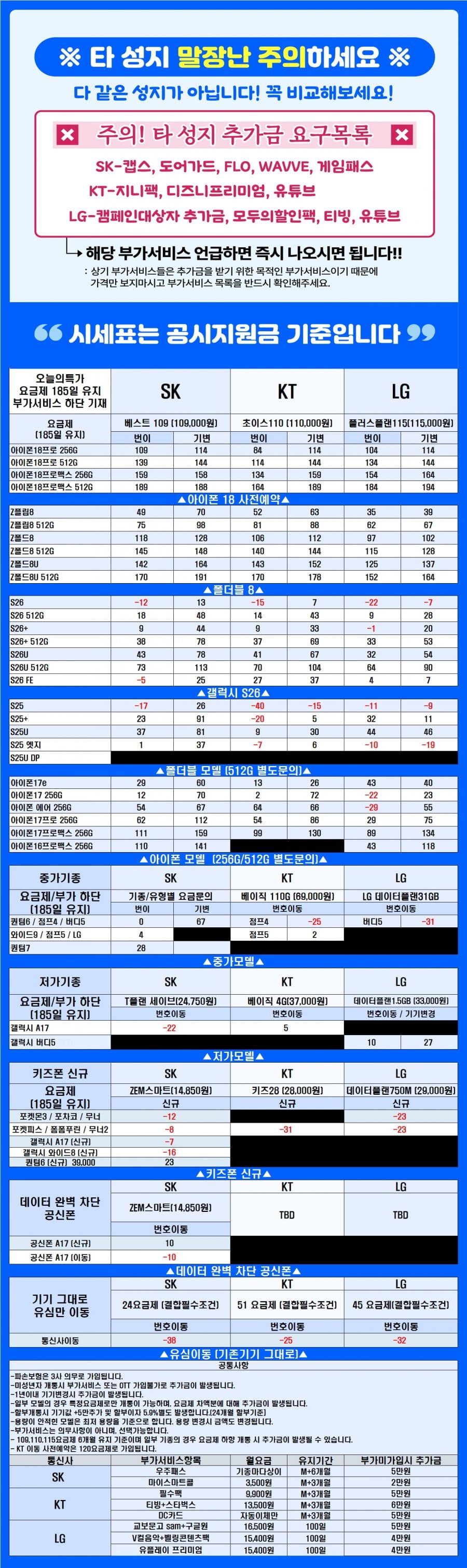[현금완납] 충남 천안아산 탕정역 핸드폰성지 특가표