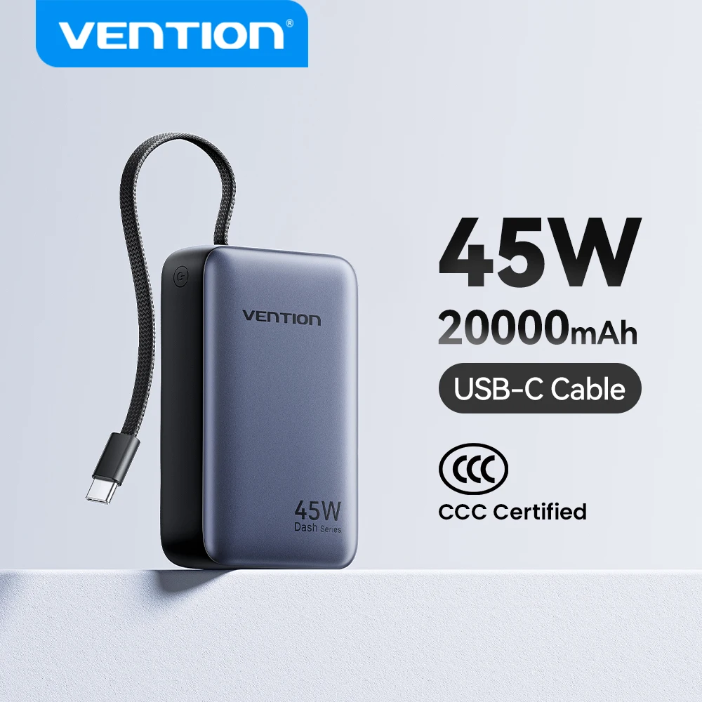 벤션 CCC 45W 20000mAh 휴대용 보조 배터리, 아이폰 18 Pro Max 및 삼