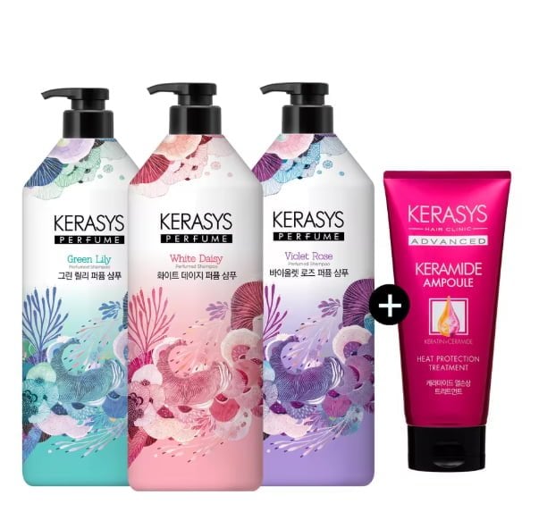 케라시스 퍼품 샴푸/린스 1L 3개+200ml 트리트먼트(1.2만) 케라시스 프로폴리스 ...